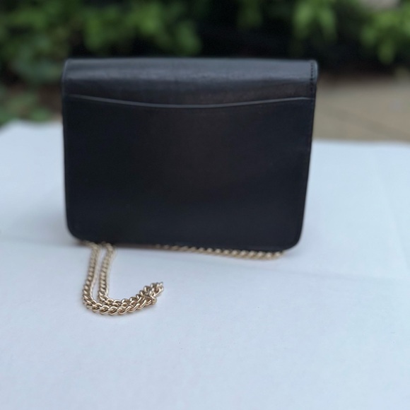 Coach Black Leather Chain Crossbody Purse - Picture 4 of 11